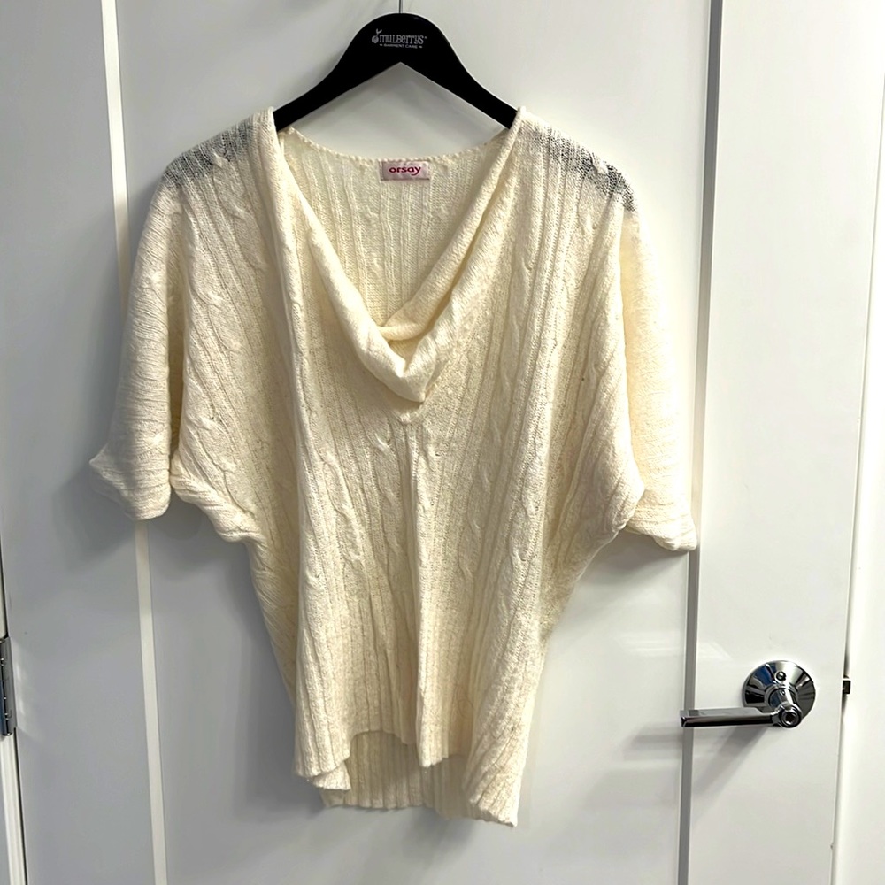 White cowl neck sweater